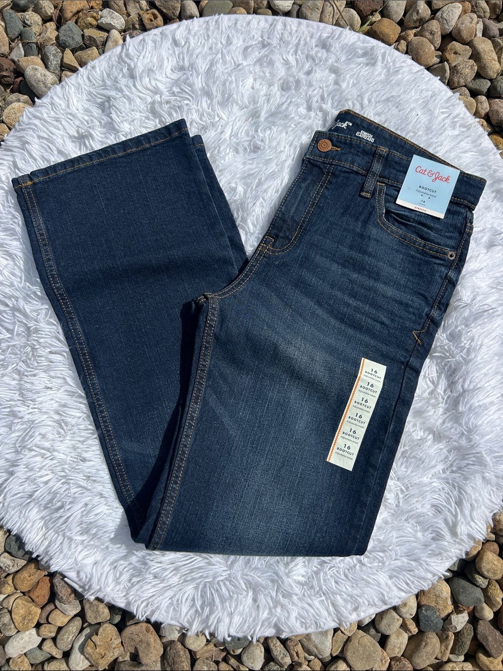 Cat & Jack Boodcut Fit Medium Wash Jeans Boys Size 16 NEW